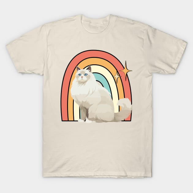 retro rainbow cat T-Shirt by saiinosaurus